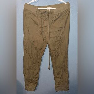 Lou & Grey Tan Drawstring Cargo Pants
